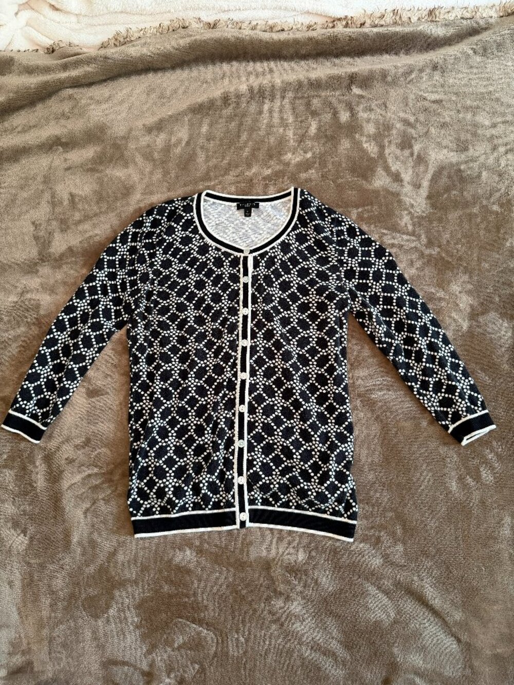 Talbots Button-Up Cardigan Sweater 3/4 SleevesCotton/Rayon Blend Petite